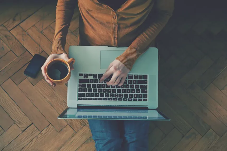 A Man working from home