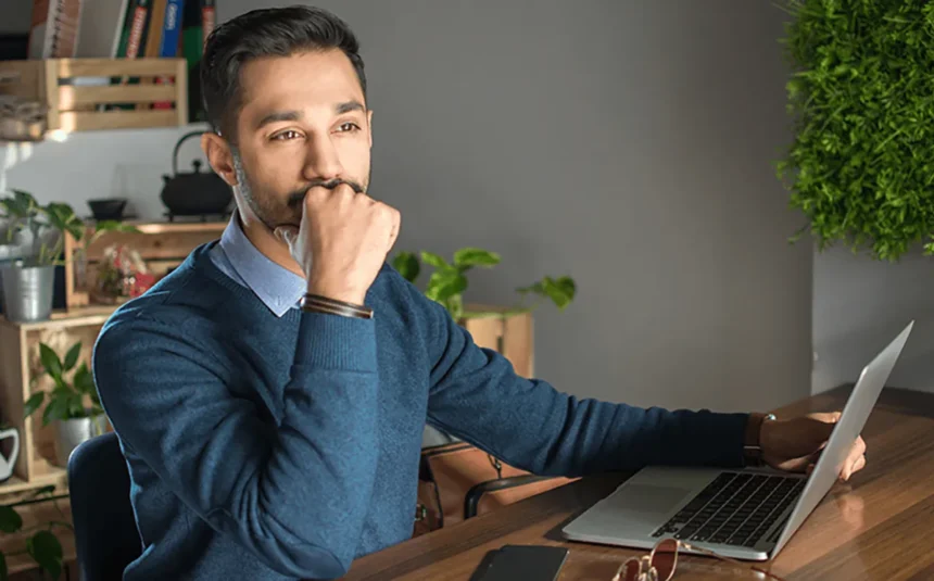 A young direct seller thinking