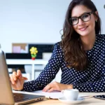 A business women with her laptop