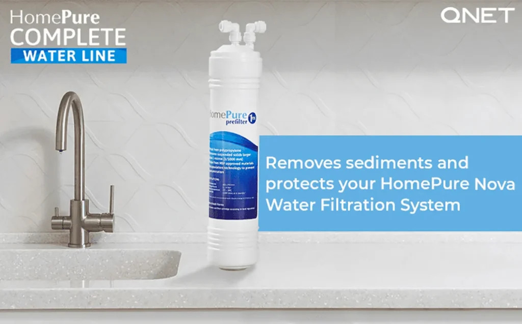 HomePure Nova Pre-filter close to the kitchen sink