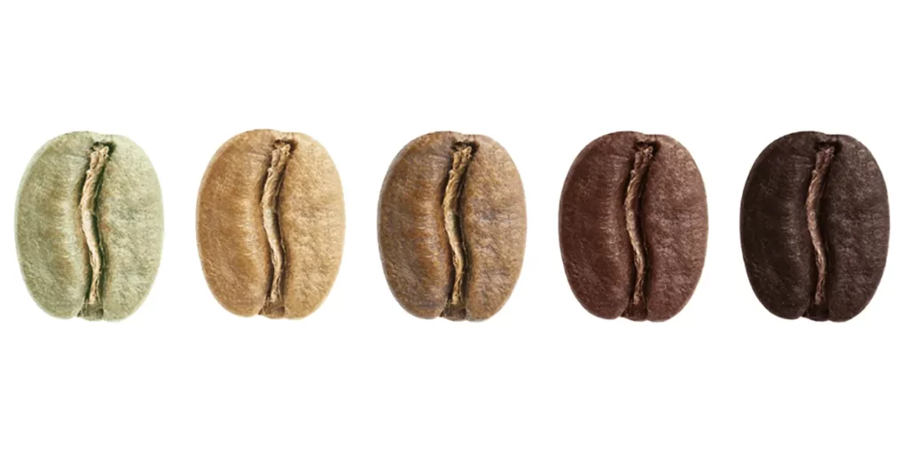 Green coffee and black coffee