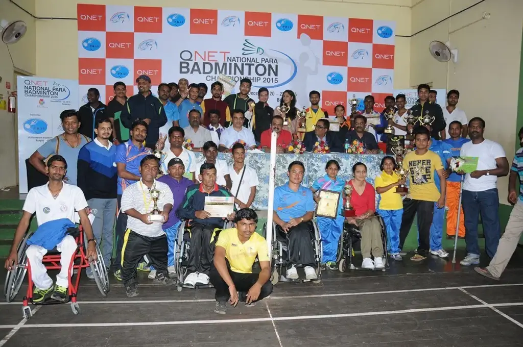 National Para Badminton Championship by QNET India Participants and winners at the National Para Badminton Championship by QNET India